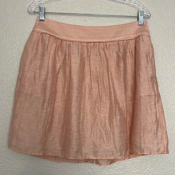 Loft Linen Blend A-Line Mini Skirt in Peachy Blush Pink - Size 4 - Picture 1 of 4